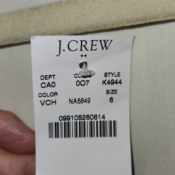 NWT J.Crew Mercantile Cream Faux Wrap Top Blouse 6 Viscose - Picture 5 of 8